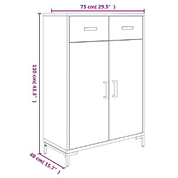 vidaXL Étagère à chaussures 75x40x110 cm Bois pin massif pas cher