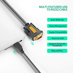 Avis UGREEN Câble Série USB RS232 DB9 Adaptateur USB Mâle vers RS232 Mâle Convertisseur Null Modem Support Windows 10 8 7 Mac OS X Linux pour Routeur Switch Telescope (1M)