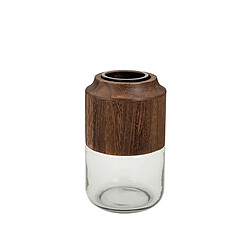 Vase Alexandra House Living Naturel Bois verre 14 x 23 x 14 cm 