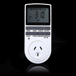 Wewoo Prise électrique avec minuteur AC 240V Smart Home Plug-in Programmable LCD Affichage Horloge Été Heure Fonction 12/24 Heures Changeable Timer Switch Socket, AU Plug