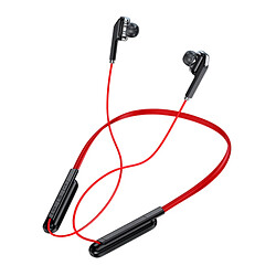 Écouteurs sans fil bluetooth oreille ouverte Casque Sans Fil à Suppression De Bruit Micro Intégré Double Oreilles Cou Suspendu Noir Rouge