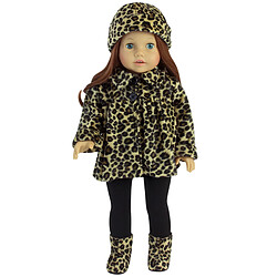 Teamson Kids Sophia’s 4 PC 18 "Dolls Dolls Animal Imprimed Tentifit avec des chaussures de poupée et un chapeau