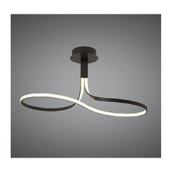 Luminaire Center Semi Plafonnier Nur marron oxydé 40W LED 2800K, 3200lm, acrylique givré/marron oxydé