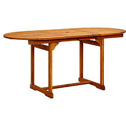 vidaXL Table à dîner de jardin (120-170)x80x75 cm Bois d'acacia massif