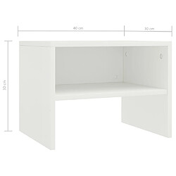 vidaXL Tables de chevet 2 pcs Blanc 40x30x30 cm Bois d'ingénierie pas cher