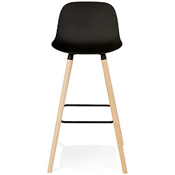 Avis Alterego Tabouret de bar 'TATSU' noir avec pieds en bois naturel