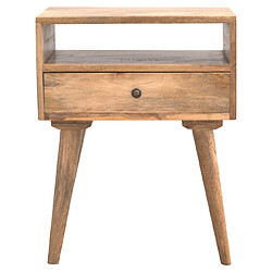 Artisan Furniture Table de nuit moderne en bois massif chêne avec fente ouverte, table de nuit