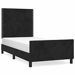 Maison Chic Cadre/structure de lit avec tête de lit pour adulte - Lit Moderne Chambre Noir 80x200 cm Velours -MN25975