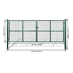 Acheter vidaXL Portillon Maille 415 x 200 cm / 400 x 150 cm