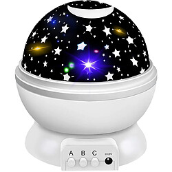 Universal Projecteur de nuit avec 8 modes d'effet de lumière/prise USB/rotation à 360 ° - Cadeau populaire pour les enfants en 2021 (blanc)