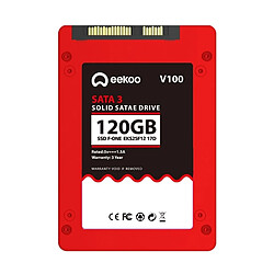 Wewoo Disque dur SSD 120 Go SSD SATA3.0 SSD TLC 2,5 pouces 6 pouces / s avec cache indépendant de 1 Go pour ordinateur bureau / portable, vitesse lecture: 500 Mo / s, d'écriture: 180 Mo / s (Rouge)