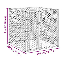 Acheter vidaXL Chenil d'extérieur pour chiens argenté 2x2x2 m acier galvanisé