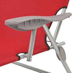 Avis vidaXL Chaise longue avec auvent Acier Rouge