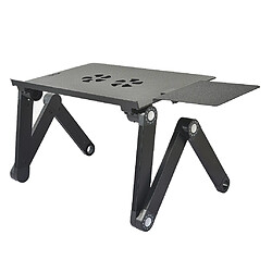 BUREAU ORDINATEUR PORTABLE RÉGLABLE SUPPORT D'ORDINATEUR PORTABLE ROTATION À 360 DEGRÉS Noir