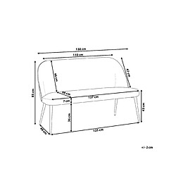 Beliani Canapé banquette 2 places en velours bleu marine OSBY