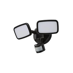 Lumière Projecteur extérieur à LED PIR Twin réglable FireRated 3000k noir IP65