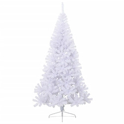 vidaXL Sapin de Noël artificiel moitié avec support blanc 210 cm PVC