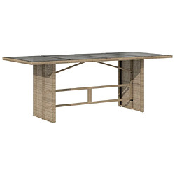 Acheter vidaXL Table de jardin dessus en verre beige 190x80x74 cm