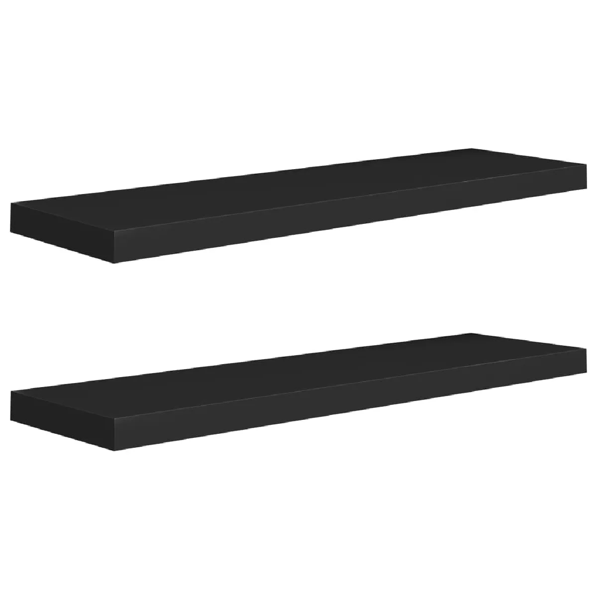 Maison Chic Lot de 2 Étagères murales,Étagère Rangement flottate noir 90x23,5x3,8 cm MDF -MN44560