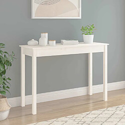 Avis Maison Chic Table console | Meuble d'entrée | Table d'appoint Blanc 110x40x75 cm Bois massif de pin -GKD10302