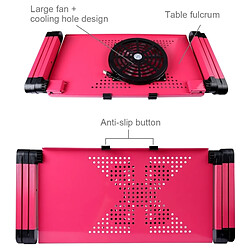 Acheter Wewoo Support d'ordinateur portable Magenta pour ordinateur / 360 degrés réglable pliable en alliage d'aluminium bureau avec des ventilateurs Cool & tapis de souris