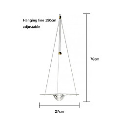 Acheter Universal Pendentif en verre de 25 cm, 220 volts led, salle à manger, chambre à coucher, chevet, hôtel, studio, magasin, lustre OVNI personnalisé, lumière blanche.