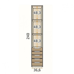 Inside 75 Armoire 200,4 x 240 cm 5 portes 5 tiroirs caisse Habana façade Habana Blanc laquée pas cher