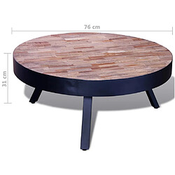 vidaXL Table basse ronde Bois de teck recyclé pas cher