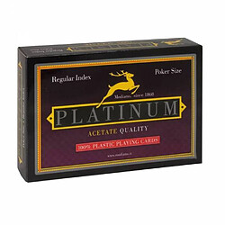 Duo Pack Modiano ""PLATINUM"" regular - 2 jeux de 55 cartes 100% plastique - format poker - 2 index standards 