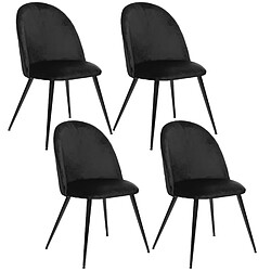 Toilinux Lot de 4 Chaises Slano - Noir Toilinux - Lot de 4 Chaises Slano - Noir - Scandinave