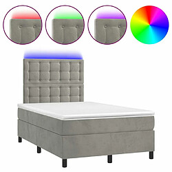 Sommier à lattes,Cadre à lattes de lit pour Adulte matelas et LED Gris clair 120x200 cm -MN80209