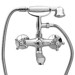 Avis Helloshop26 Robinet de baignoire à 2 poignées et déviateur de douche à main mitigeur de baignoire salle de bain maison intérieur chrome 02_0003481