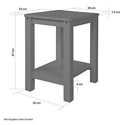 Homestyle4U Table de chevet grise en bois