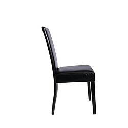 Maison Chic Lot de 2 Chaises à manger,Chaise pour cuisine,Solide Structure noir similicuir -MN48700