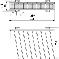 Avis Emuca Porte-pantalons à montage latéral pour armoire Self