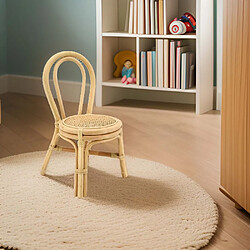 Aubry Gaspard Chaise enfant en rotin naturel et cannage Bogiwo.