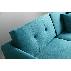 Acheter Concept Usine Canapé scandinave 3 places et 2 coussins bleu canard HOGA