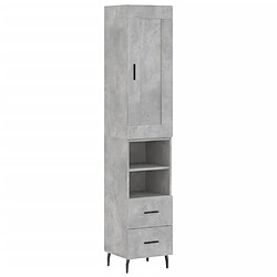 vidaXL Buffet haut Gris béton 34,5x34x180 cm Bois d'ingénierie