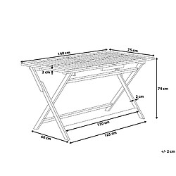 Avis Beliani Table de jardin 140 x 75 cm Bois Bois foncé CENTO