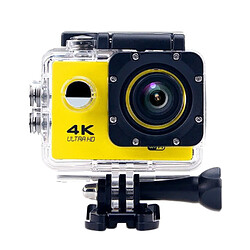 Yonis Caméra sport waterproof + SD 4Go Caméra Sport Étanche 4K Slow Motion Grand Angle 170° Jaune + Kit de Fixation + SD 4Go YONIS