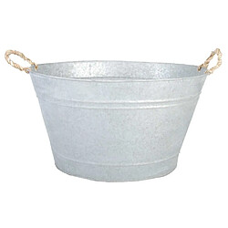 Esschert Design Jardinière bassine en zinc patiné.