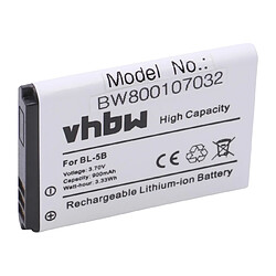 vhbw Li-Ion batterie 900mAh (3.7V) pour casque écouteurs casque micro sans fil Willnorn Walker 6 remplace BL-5B. 