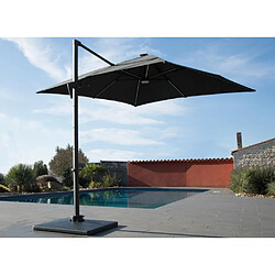 ALIZÉ Parasol déporté en aluminium 2.7 m avec leds gris et taupe.