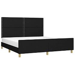 Avis Maison Chic Cadre/structure de lit avec tête de lit pour adulte - Lit Moderne Chambre Noir 180 x 200 cm Tissu -MN24977