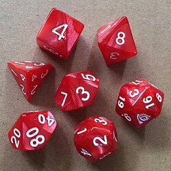 Wewoo Jeu de 5 jeux créatifs de de rôle de dés multicolores de DND mélangés Rouge 