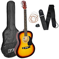 3rd Avenue Pack guitare acoustique avec sangle, médiators et cordes - Sunburst 