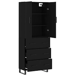 Avis vidaXL Buffet haut Noir 69,5x34x180 cm Bois d'ingénierie