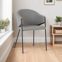 Mes Lot de 2 fauteuils de repas en tissu bouclette gris - SHERPA