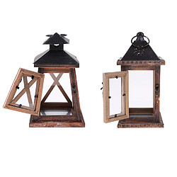 porte-bougie chauffe-plat mariage chambre decor 2 X Porte-bougies en Bois Bougeoir Lanternes Creative Coupe-vent