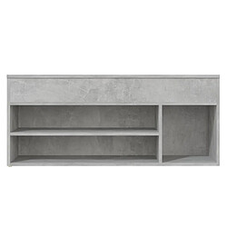 Acheter vidaXL Banc à chaussures Gris béton 105x30x45 cm Bois d'ingénierie